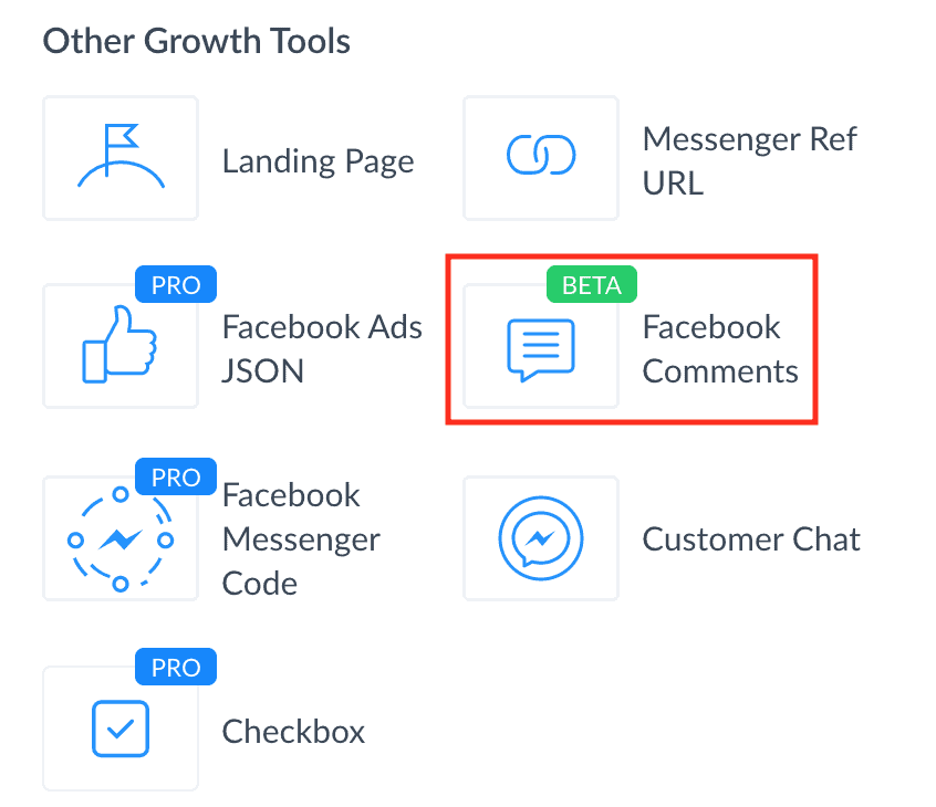 Growth Tools Facebook Comment Manychat