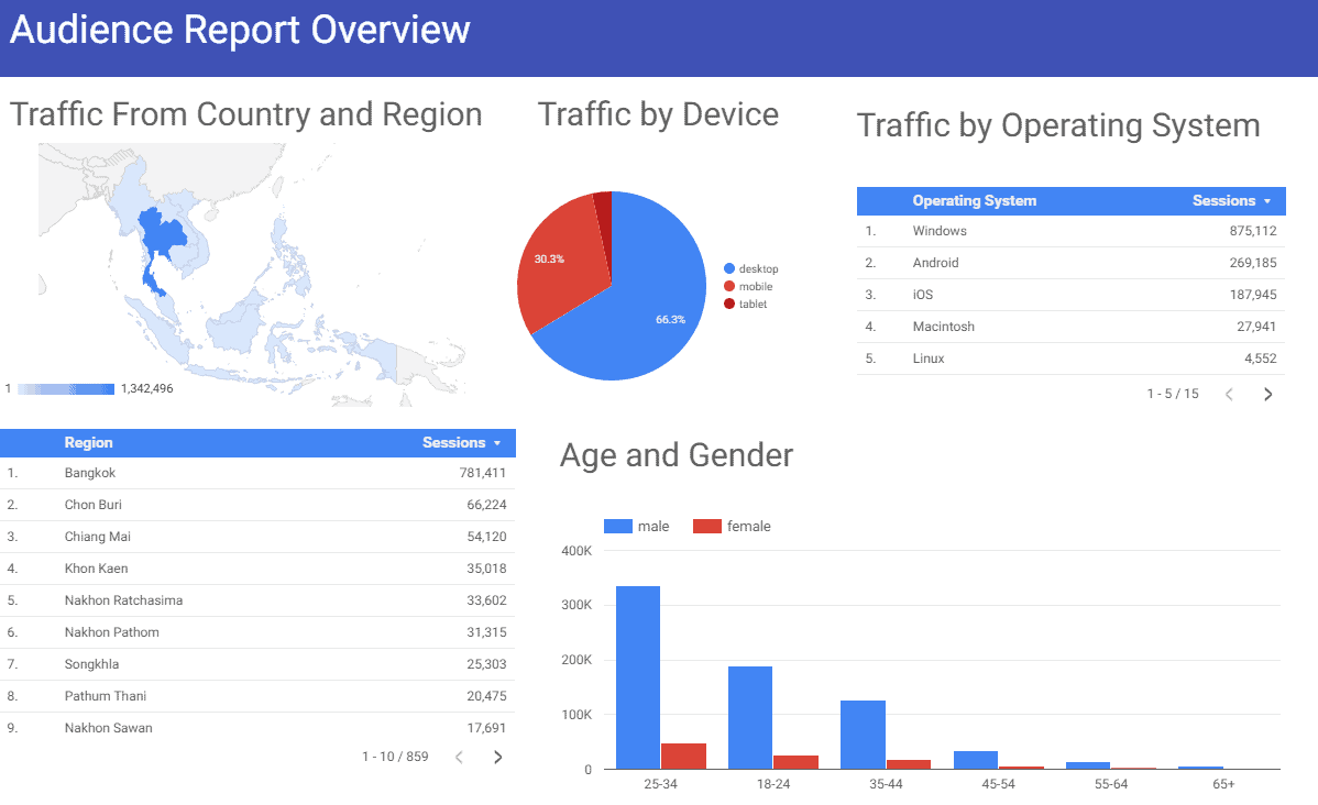 Audience Reports ของ Google Analytics