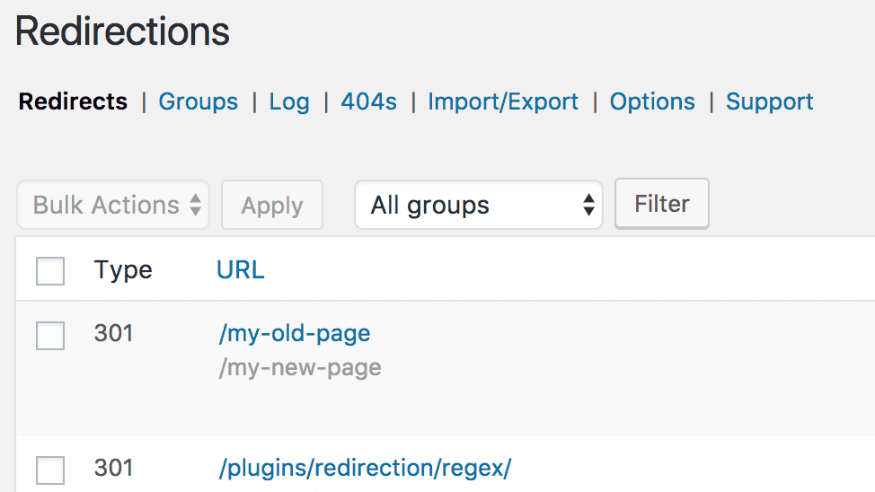 ทำ Redirect 301 ด้วย Redirection