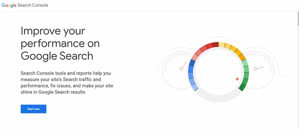 วิธีการติดตั้ง Google search console กดปุ่ม Start Now