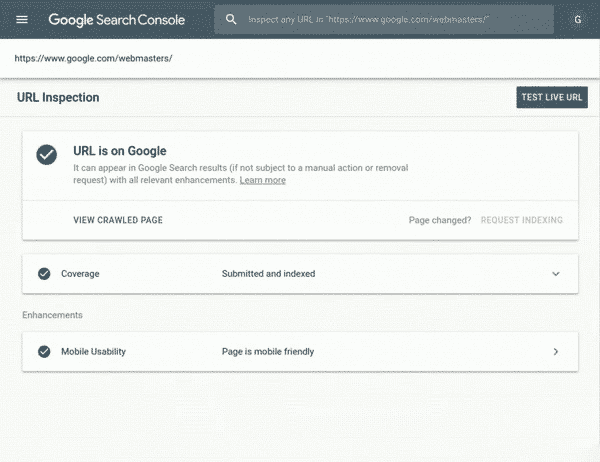 วิธีใช้ Google search console URL Inspection