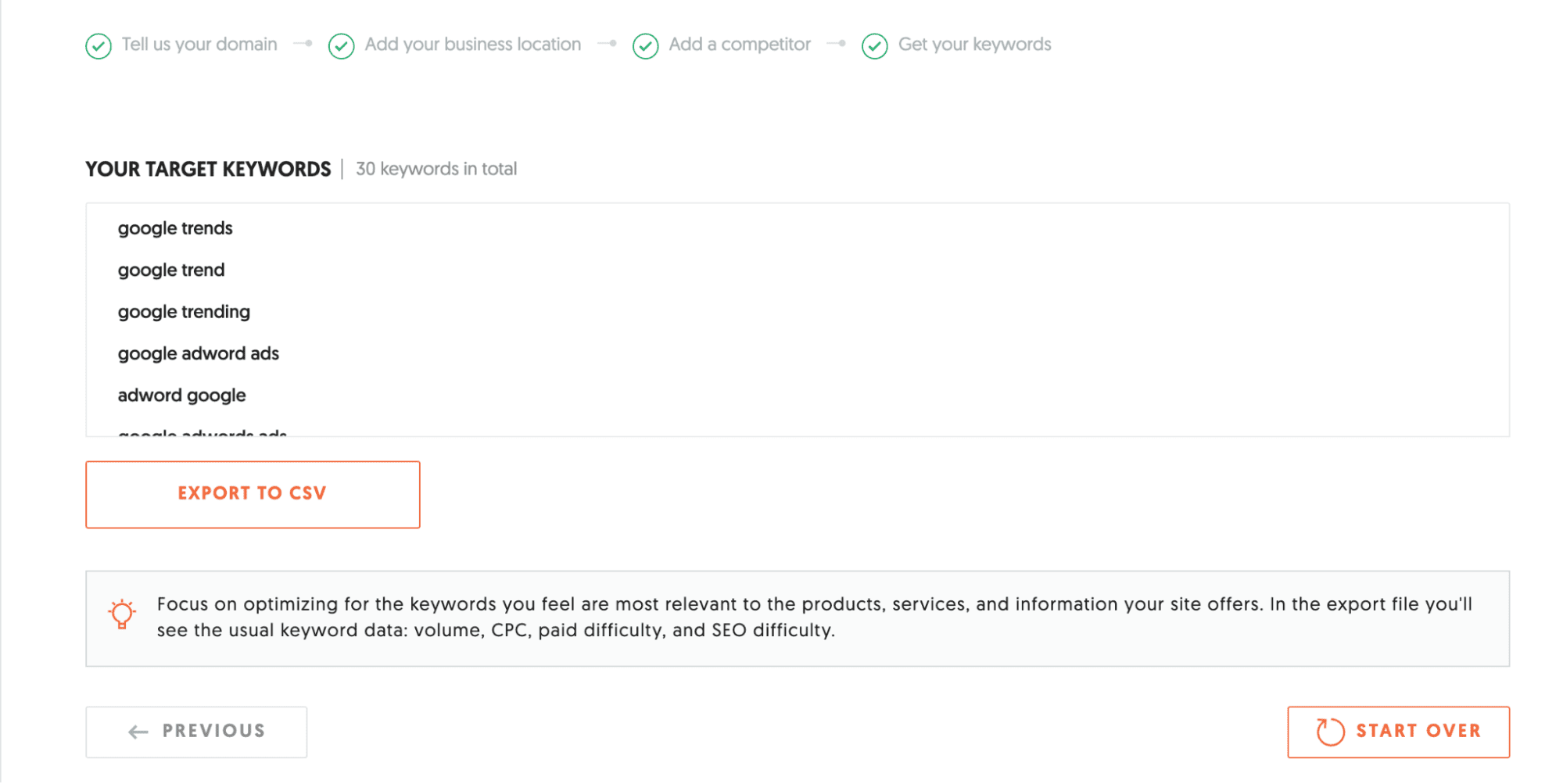 Ubersuggest สามารถทำ Lab แบบ Keywords Generator มี Target Keywords