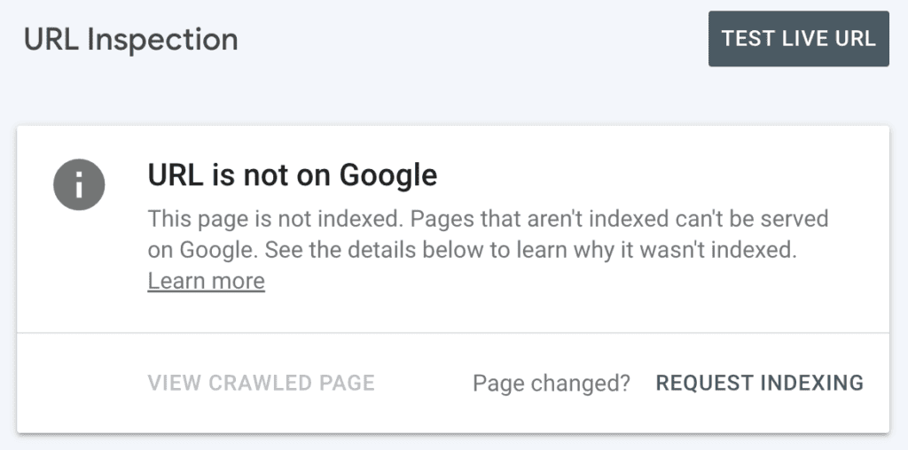 Request Indexing ใน Google Search Console