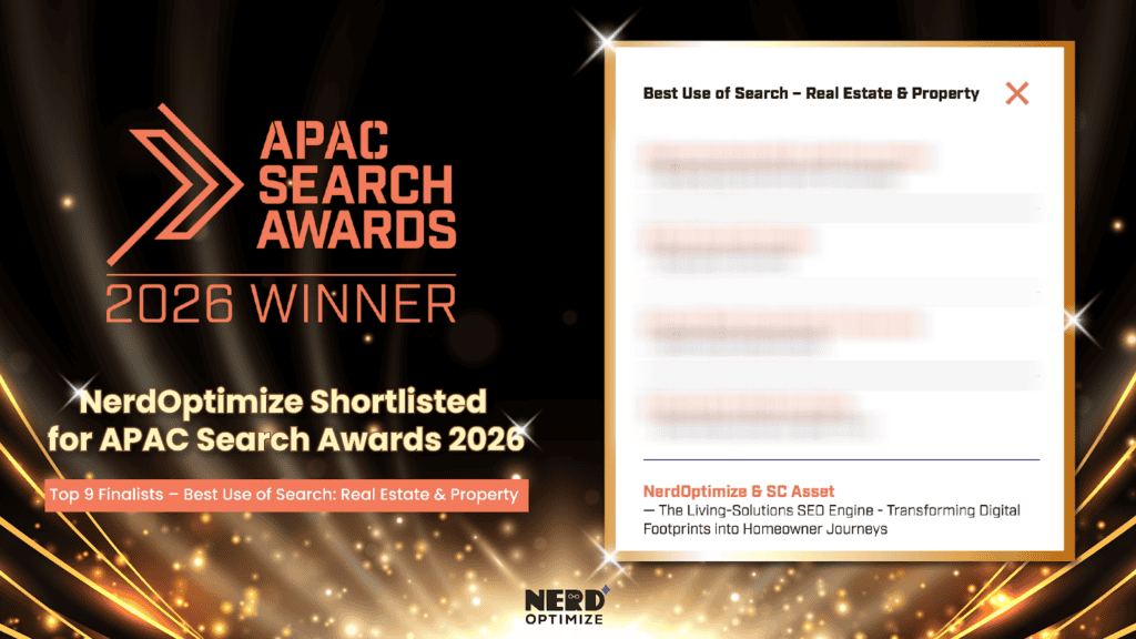 NerdOptimize ถูกเสนอชื่อรางวัล APAC Search Award 2025