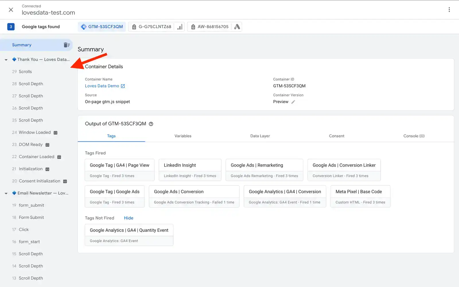 GTM Debug mode เครื่องมือทำ Debug