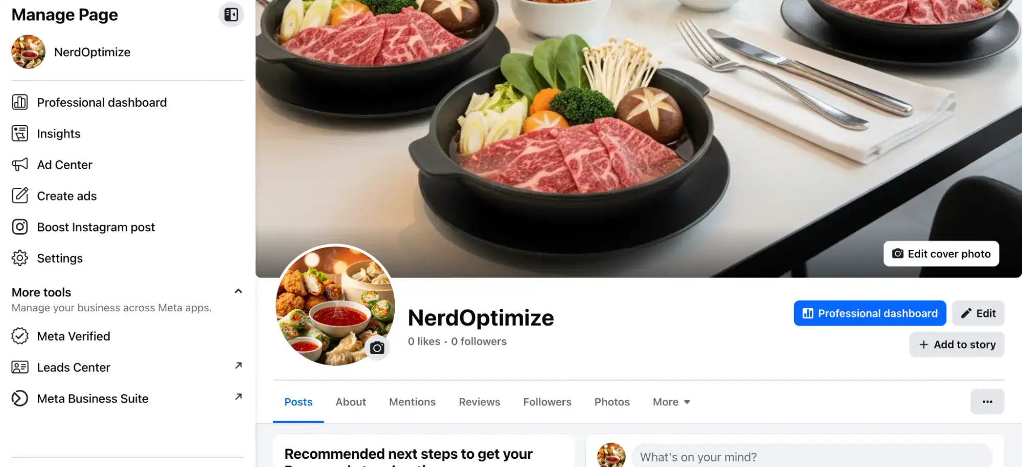 ตัวอย่างหน้าเพจ Facebook ที่สร้างเสร็จสมบูรณ์