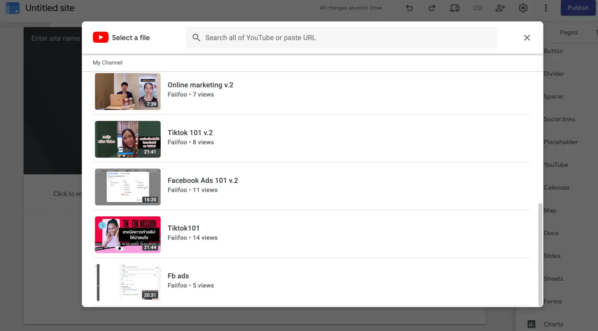 การดึงข้อมูลของ Google Workspace มาอยู่บน Google Sites