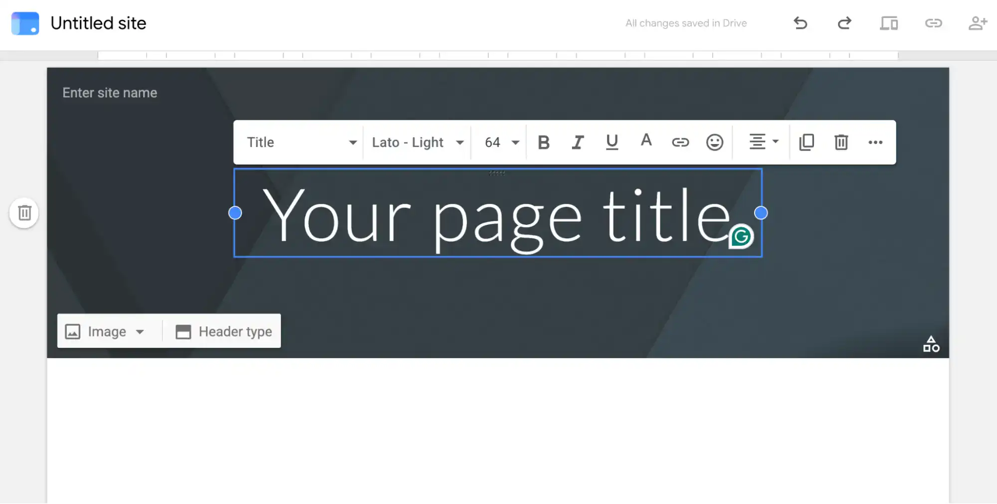 ตั้ง Header บน Google Sites