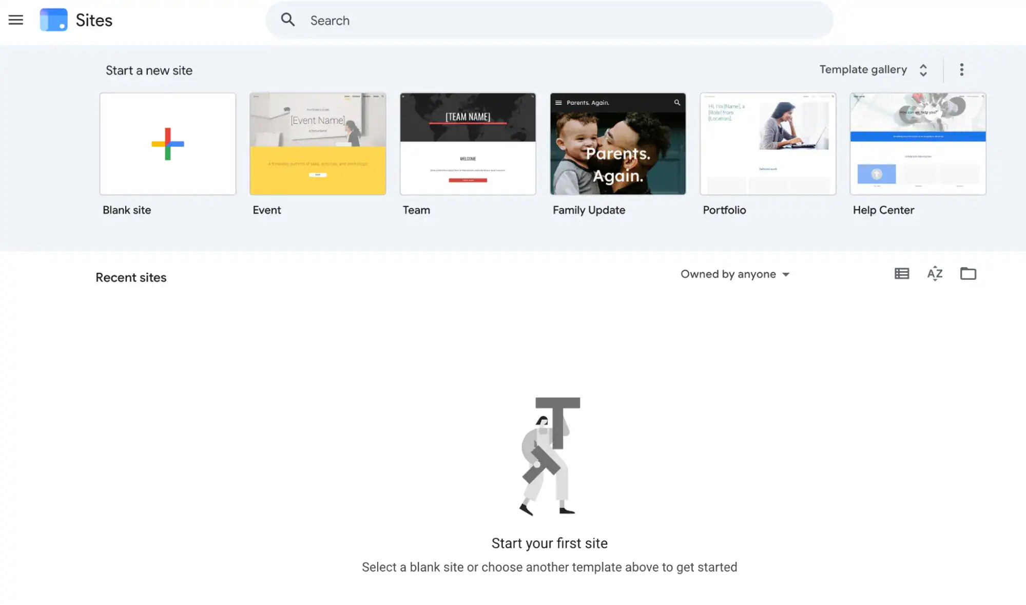 เริ่มต้นสร้าง Google Sites